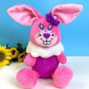 VERY RARE NEN Colorful Pink Easter Bunny Rabbit 11"‎ Plush Stuffed Animal Toy